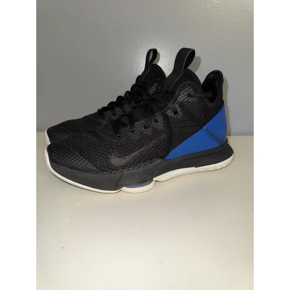 Nike LeBron Witness IV Mens Size 7.5 Black w/Blue Hyper Cobalt BV7427-007‎ Shoes